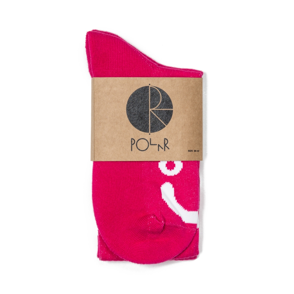 Polar Skate Co. Happy Sad Socks (Hot Pink)