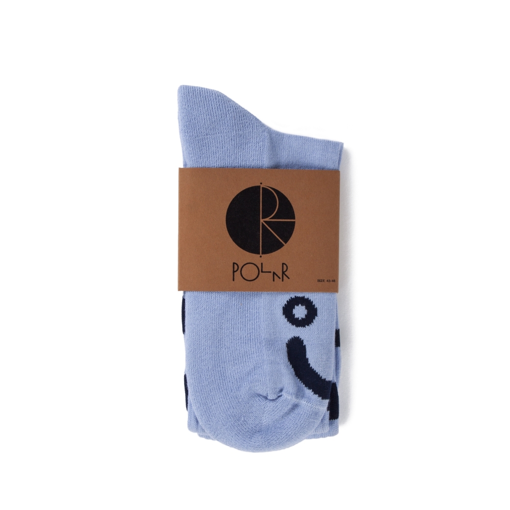 Polar Skate Co. Happy Sad Socks (Pastel Blue)