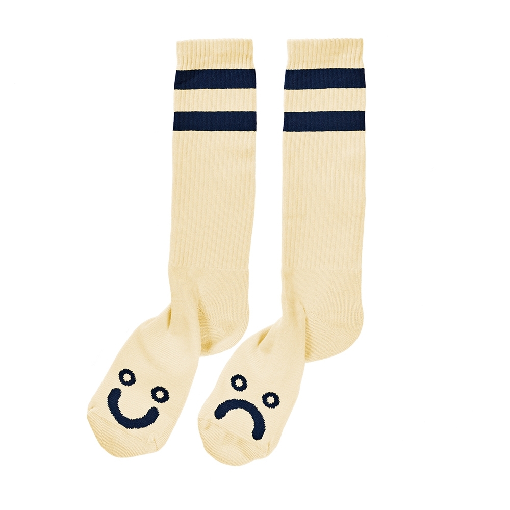 Polar Skate Co. Happy Sad Socks (Pastel Yellow)