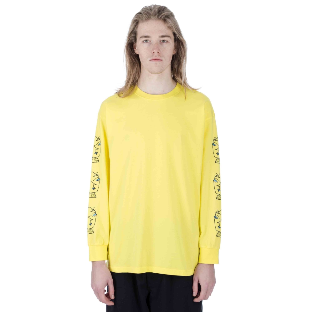 Polar Skate Co. Heads Long Sleeve T-Shirt (Shock Yellow)