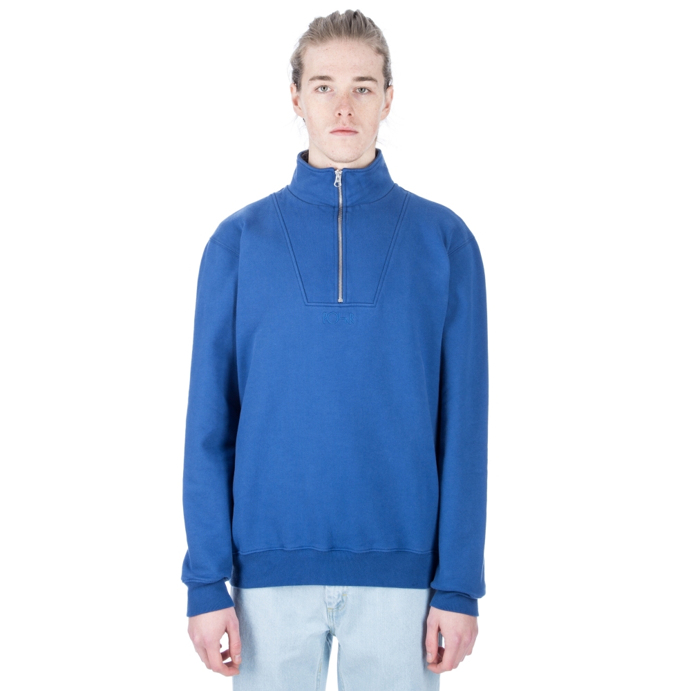 Polar Skate Co. Heavyweight Zip Neck Sweatshirt (Indigo Blue)