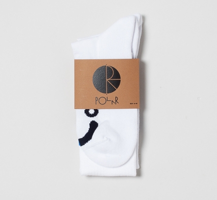 Polar Skate Co. Knee High Happy Sad Socks (White/Blue/Navy)