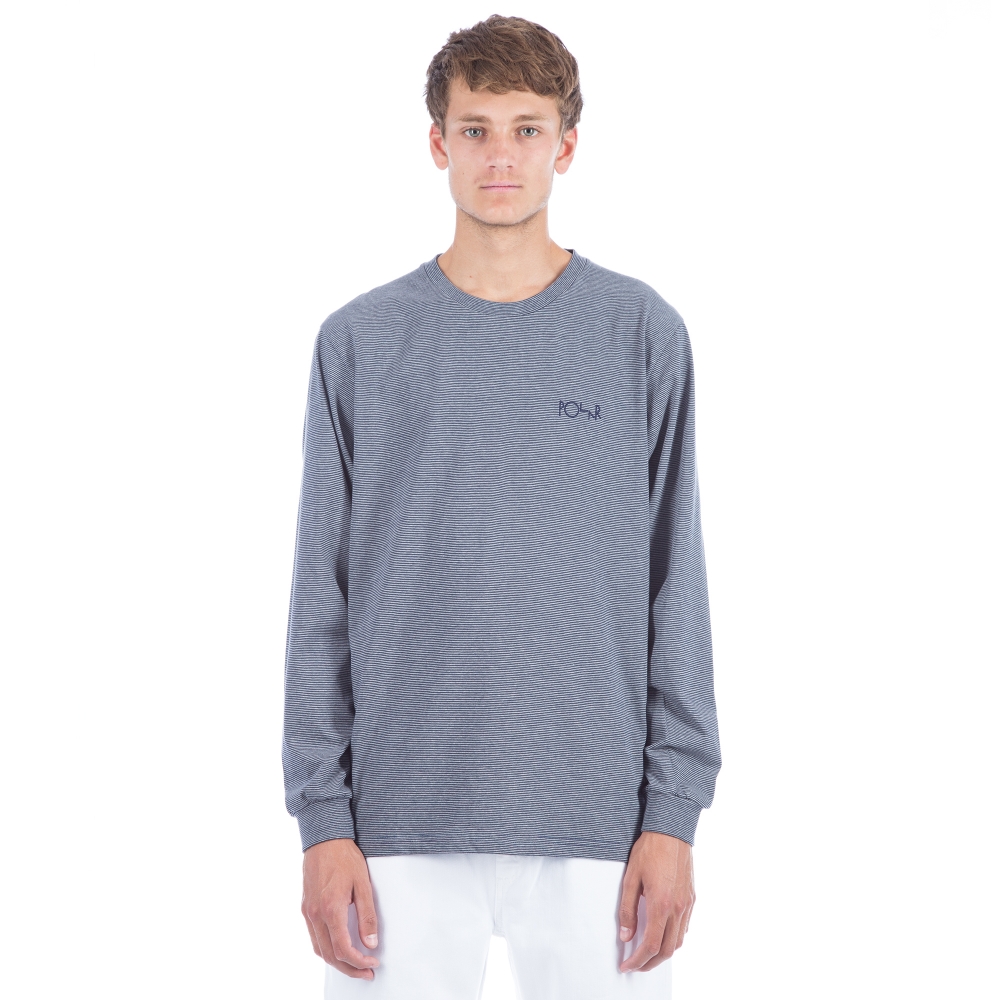 Polar Skate Co. Micro Stripe Long Sleeve T-Shirt (Grey)
