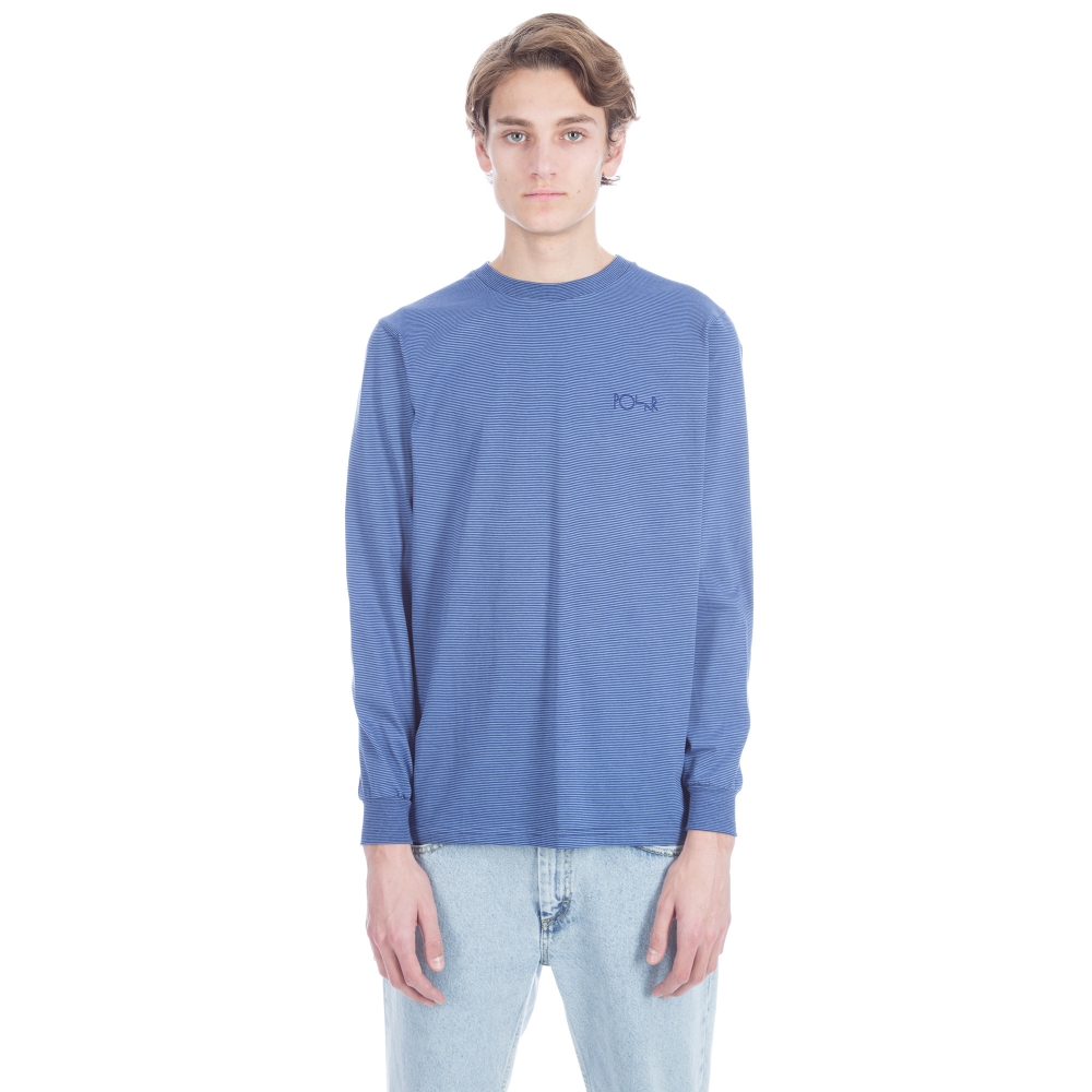 Polar Skate Co. MIcro Striped Long Sleeve T-Shirt (Navy/Dusty Blue)