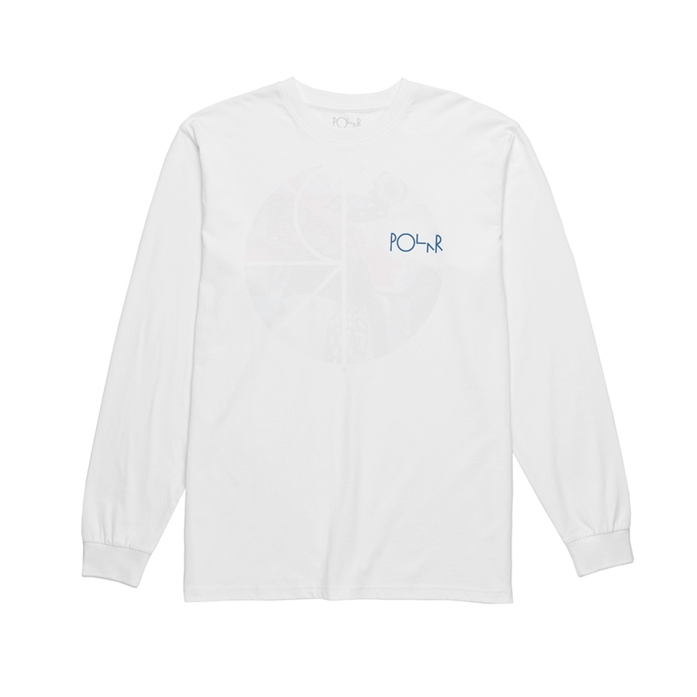 Polar Skate Co. Orchid Fill Logo Long Sleeve T-Shirt (White)
