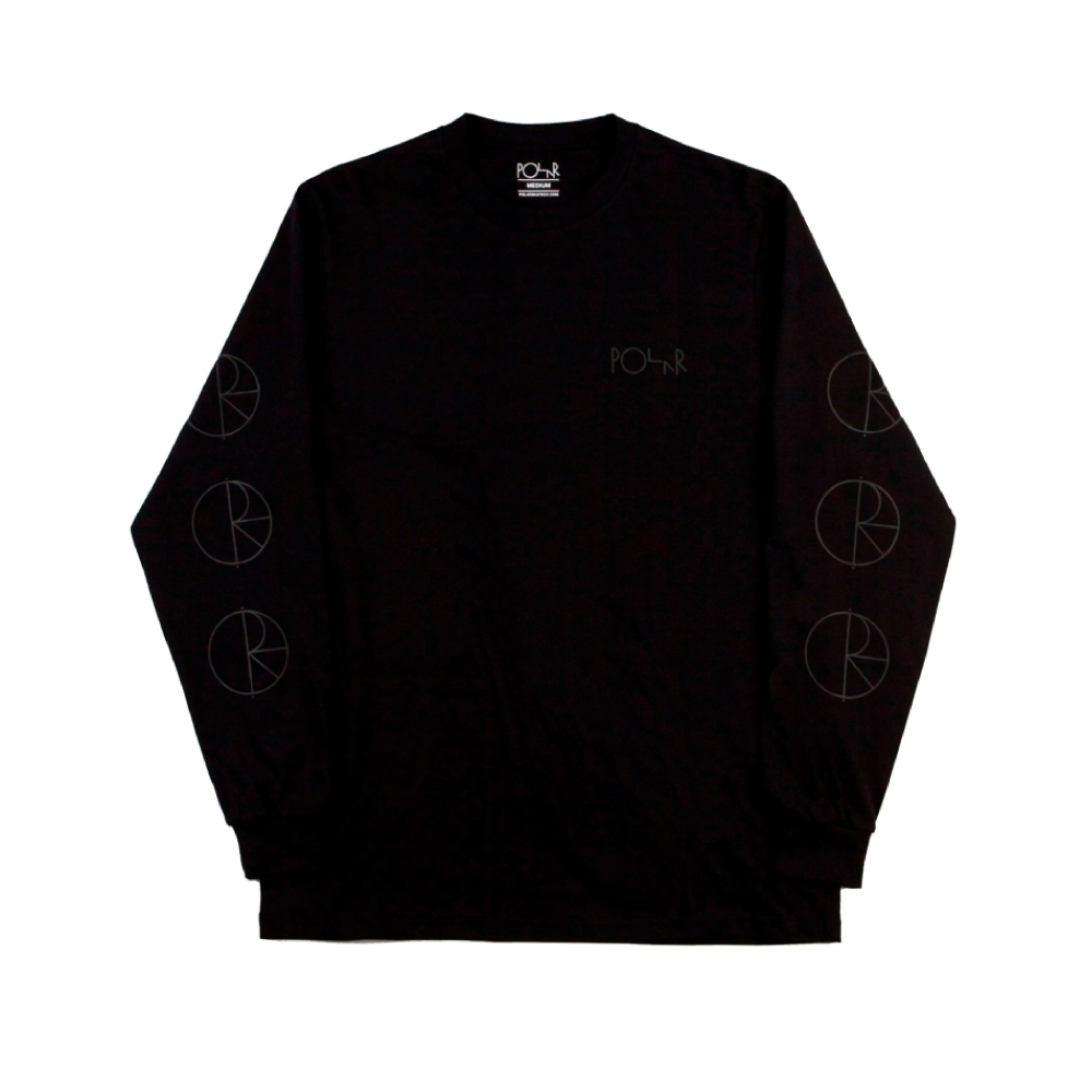 Polar Skate Co. Reflective Racing Long Sleeve T-Shirt (Black/Black)