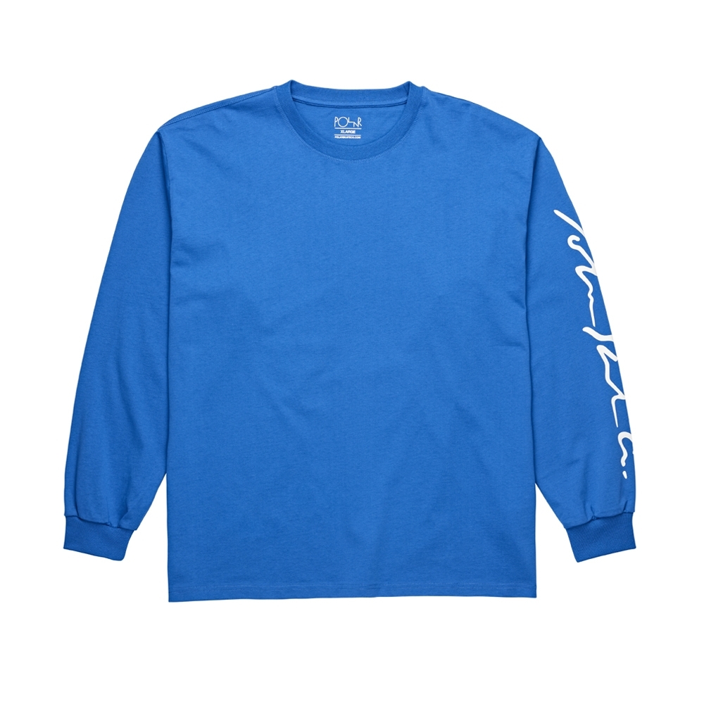 Polar Skate Co. Signature Long Sleeve T-Shirt (80's Blue)