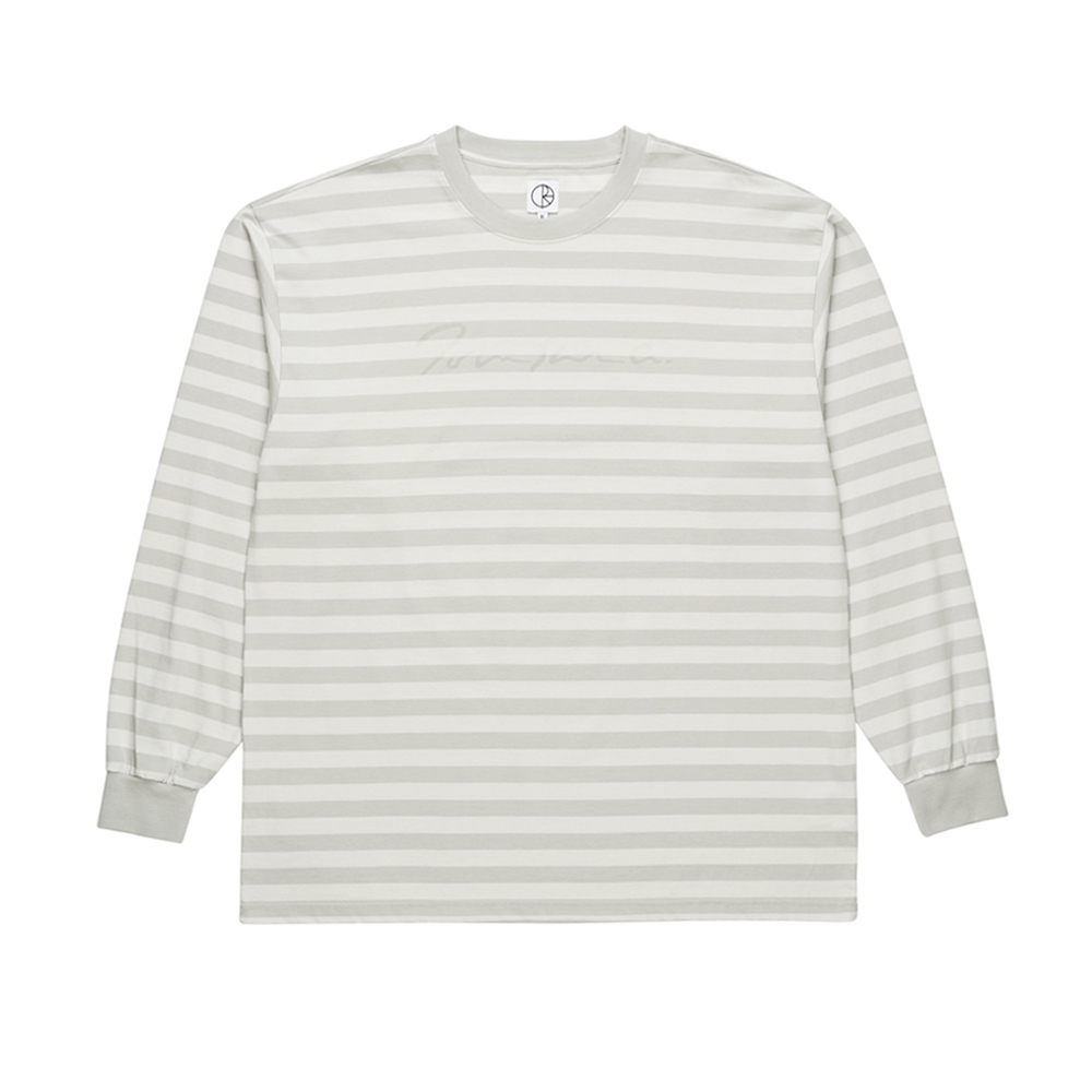 Polar Skate Co. Signature Striped Long Sleeve T-Shirt (Grey)