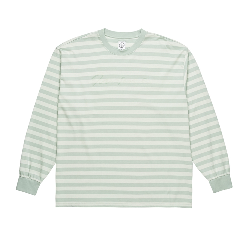 Polar Skate Co. Signature Striped Long Sleeve T-Shirt (Stone Blue)