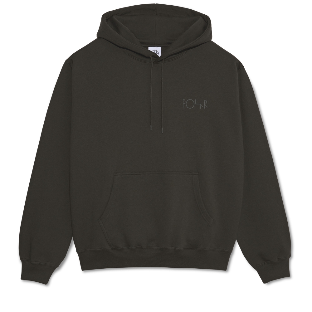 Polar Skate Co. Dave Stroke Logo Pullover Hooded Sweatshirt (Dirty Black)