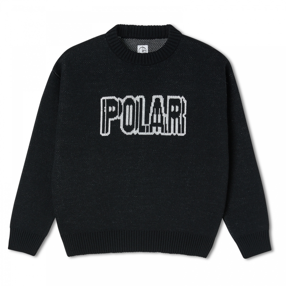 Polar Skate Co. Earthquake Logo Knit Sweater (Black)