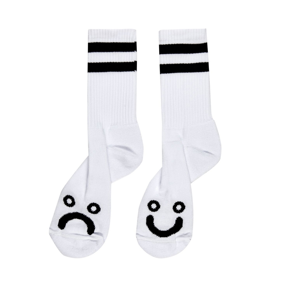 Polar Skate Co. Happy Sad Long Socks (White)