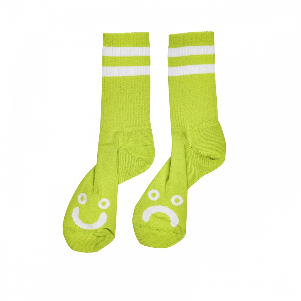 Polar Skate Co. Happy Sad Socks (Lime)