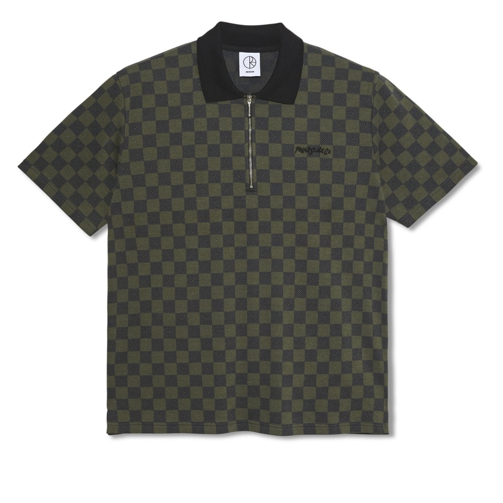 Polar Skate Co. Jacques Checkered Polo Shirt (Black/Green)