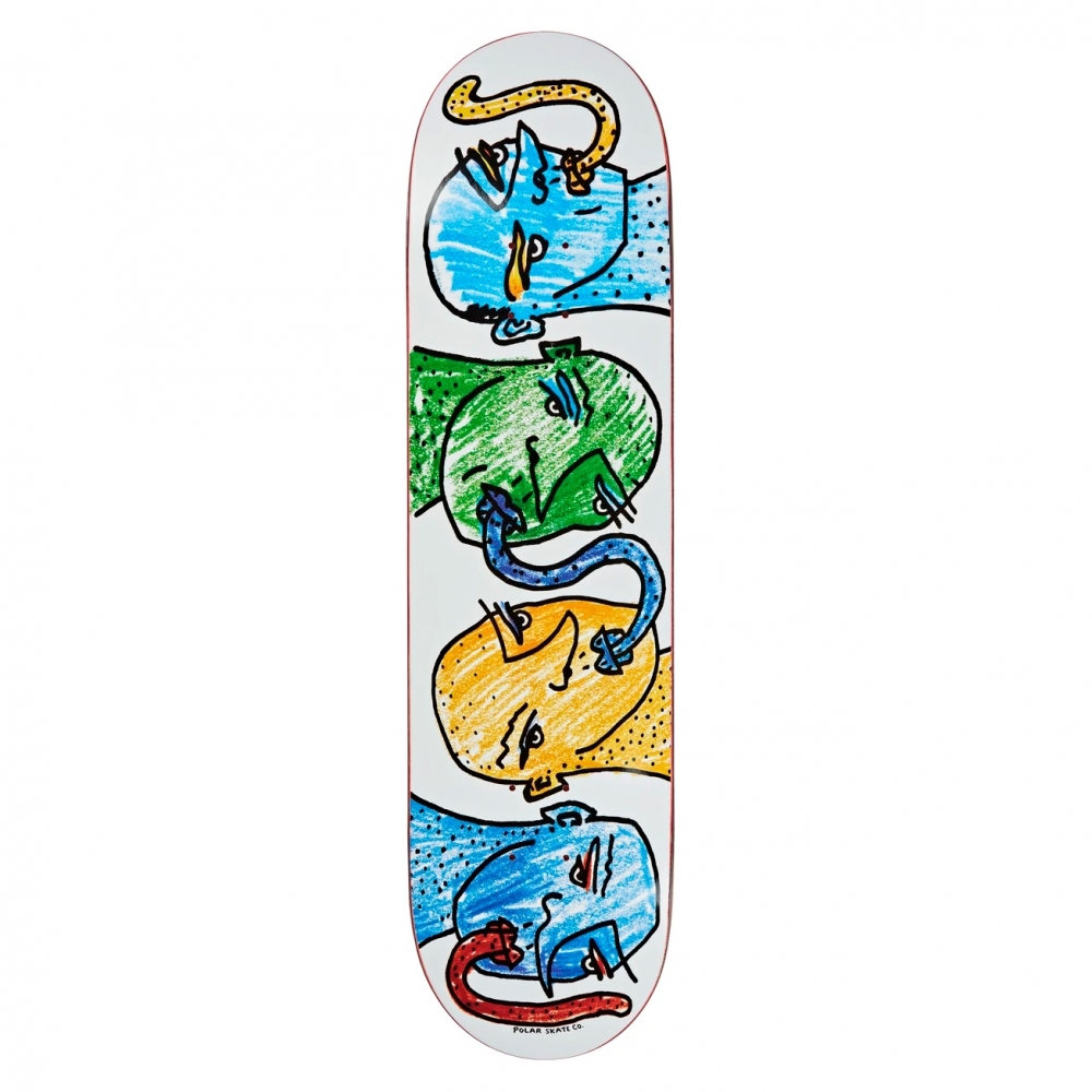 Polar Skate Co. Kissing Heads Skateboard Deck 8.125" (White)