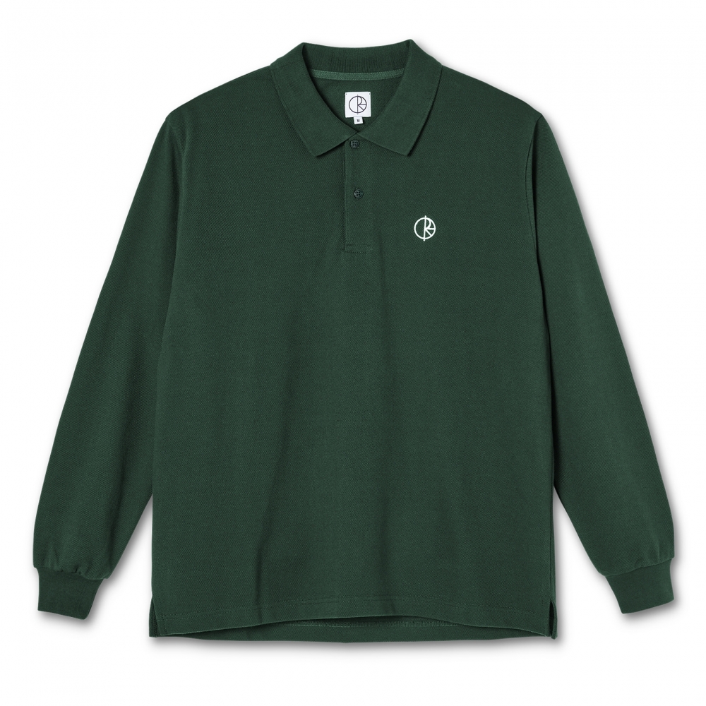 Polar Skate Co. Longsleeve Polo Shirt (Dark Green)