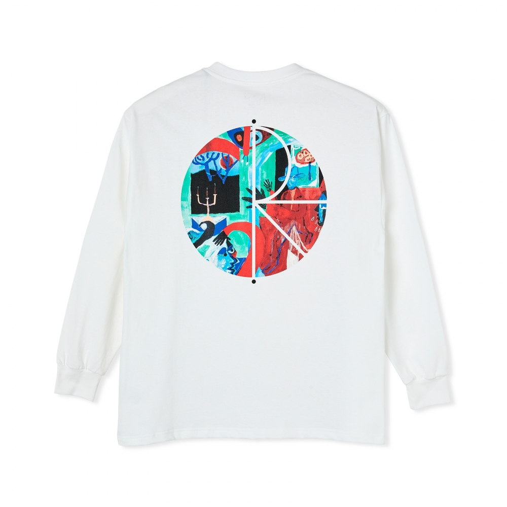 Polar Skate Co. Moth House Fill Logo Long Sleeve T-Shirt (White)