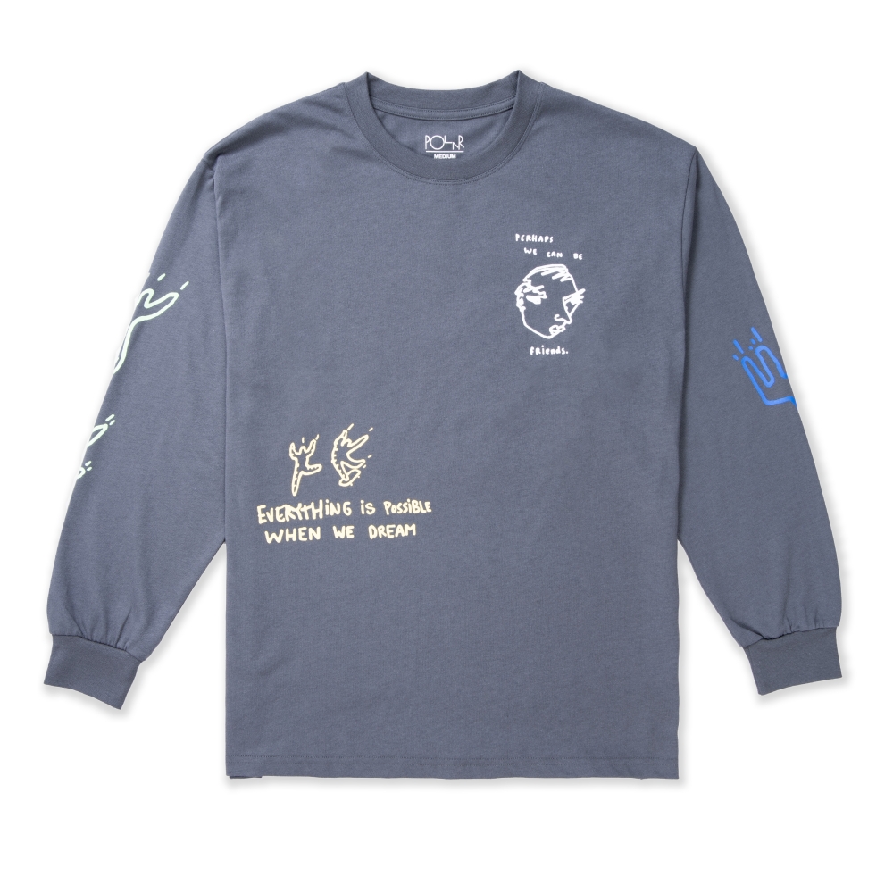 Polar Skate Co. Notebook Long Sleeve T-Shirt (Graphite)