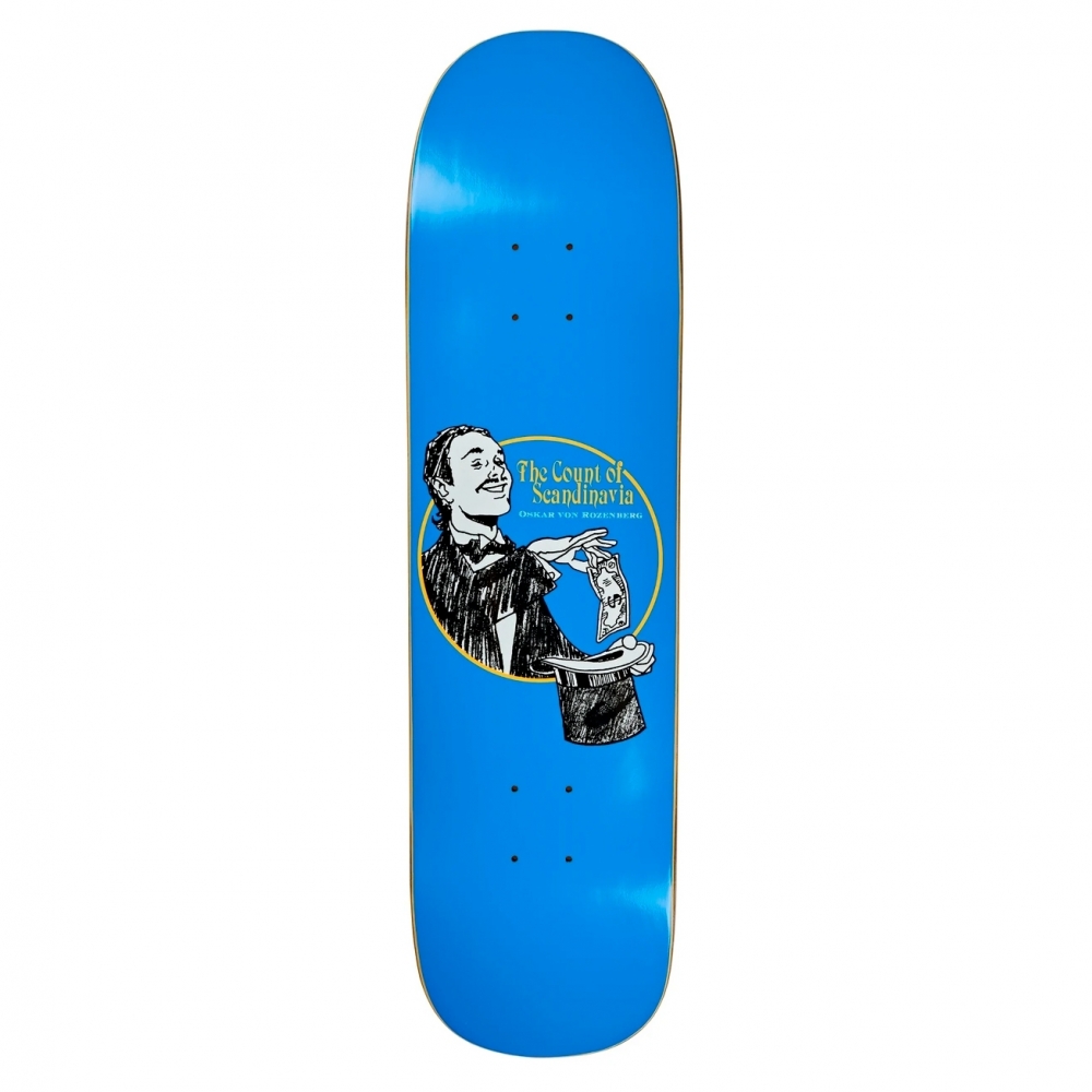 Polar Skate Co. Oskar Rozenberg The Count Skateboard Deck Arigato Shape (Blue)