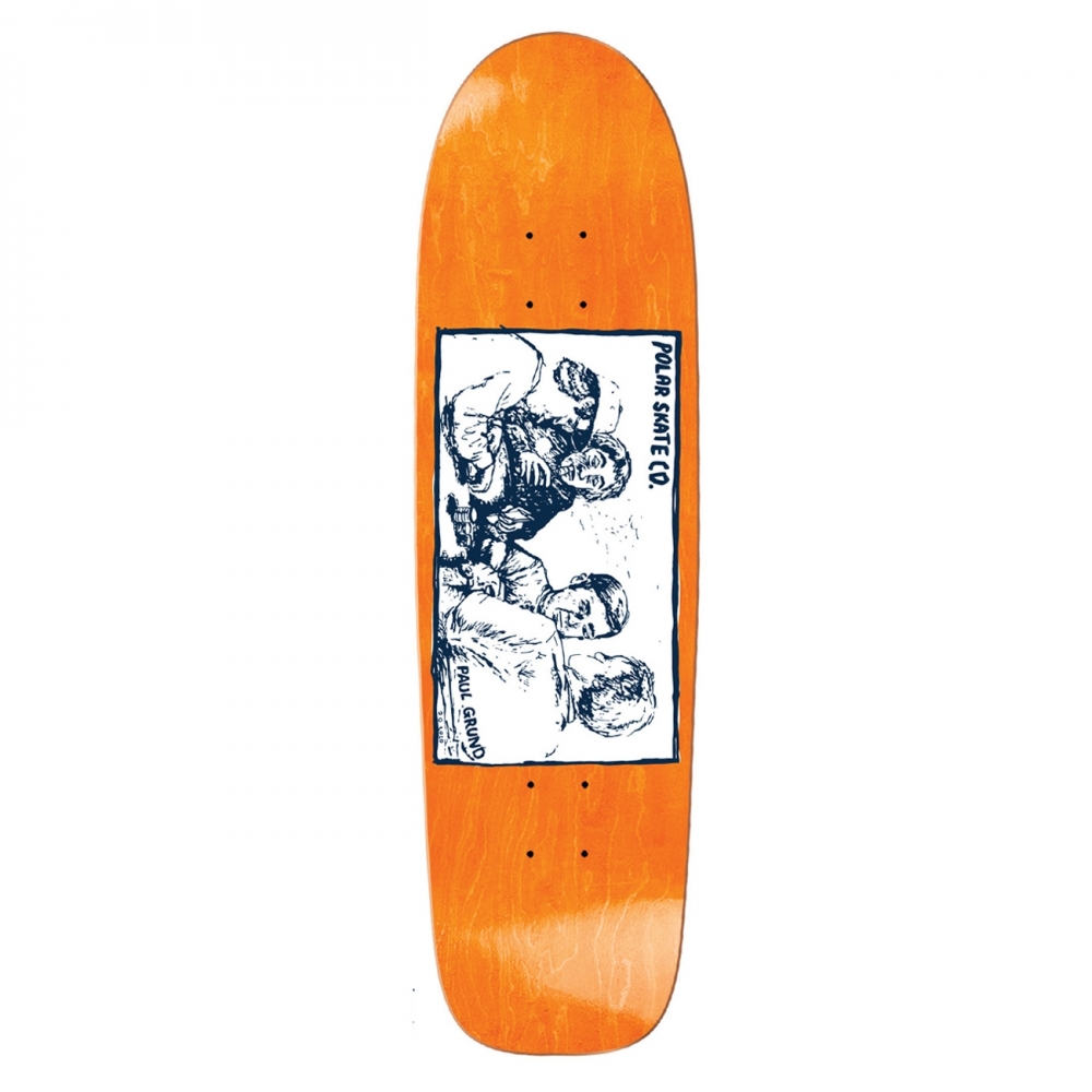 Polar Skate Co. Paul Grund Cold Streak Skateboard Deck Surf Jr. Shape (Orange)