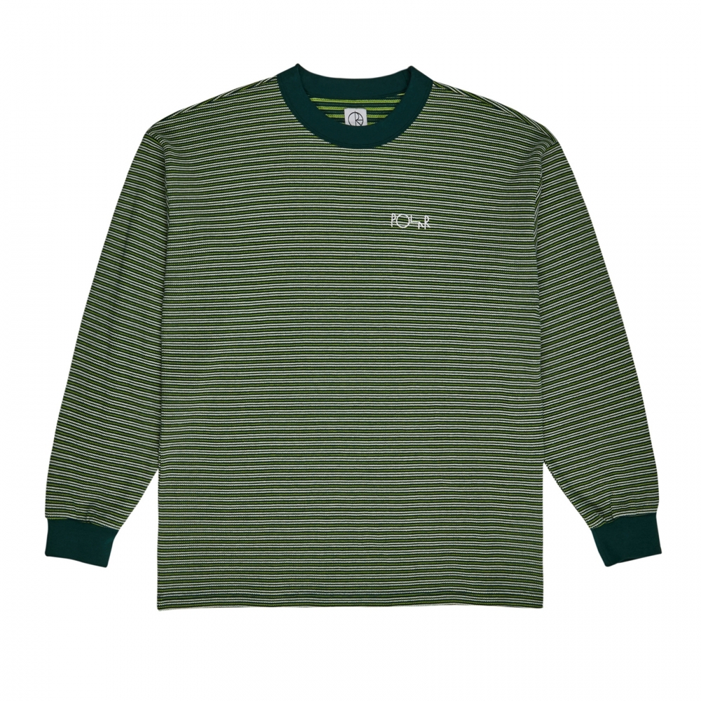 Polar Skate Co. Shin Long Sleeve Waffle T-Shirt (Dark Green)