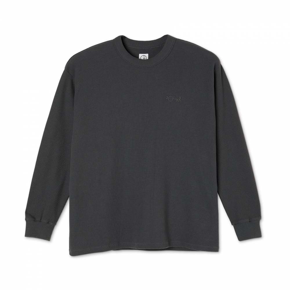 Polar Skate Co. Shin Long Sleeve Waffle T-Shirt (Graphite)