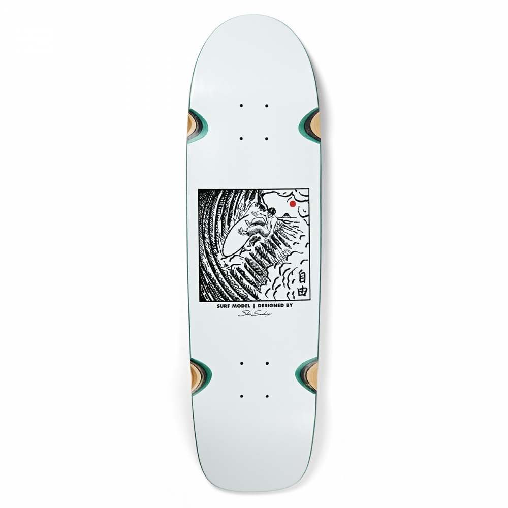 Polar Skate Co. Shin Sanbongi Freedom Wheel Wells Skateboard Deck Surf Jr. (White)