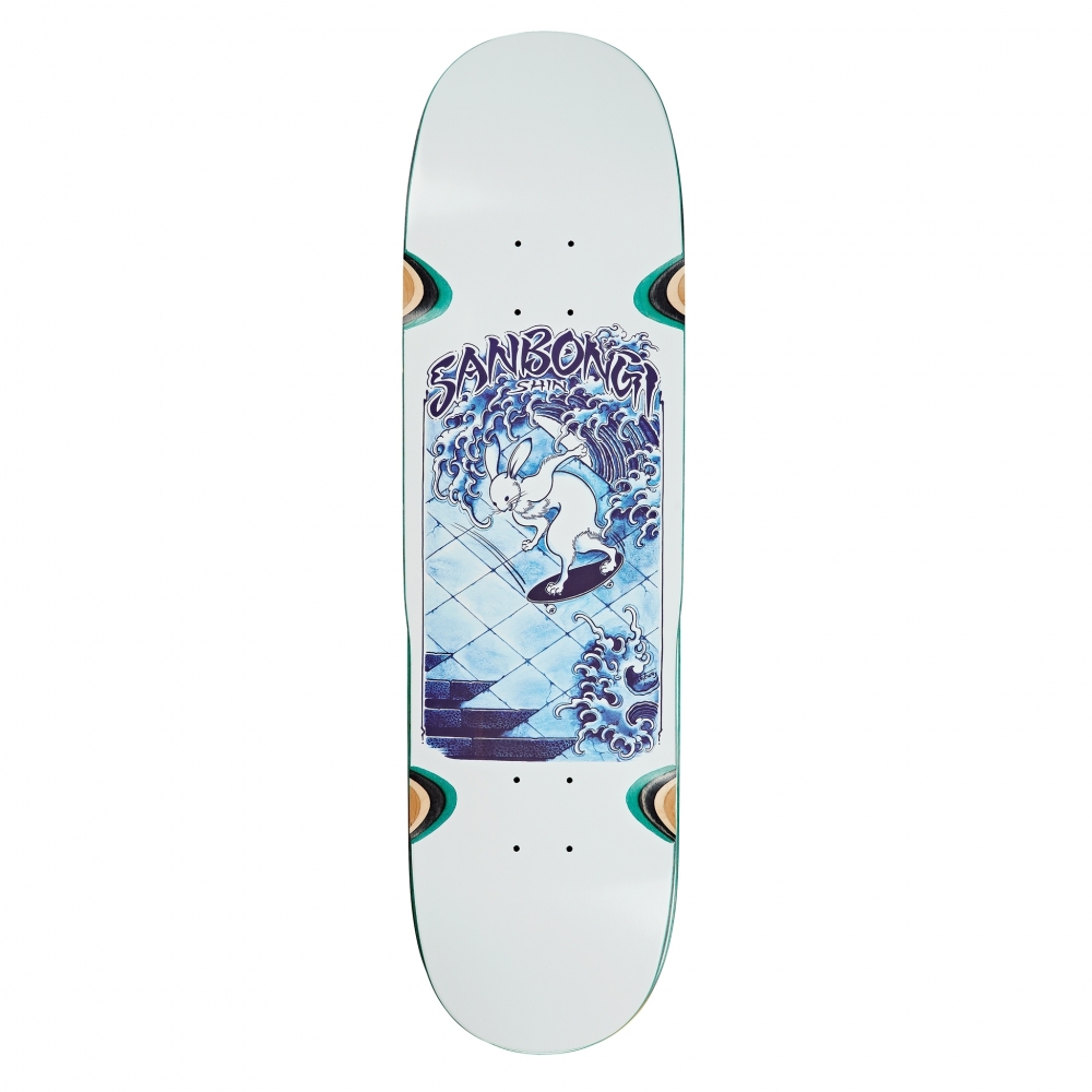 Polar Skate Co. Shin Sanbongi Skate Rabbit Wheel Wells Skateboard Deck 8.75" (White)