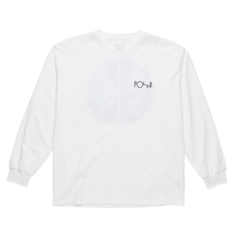 Polar Skate Co. Skeleton Fill Logo Long Sleeve T-Shirt (White)