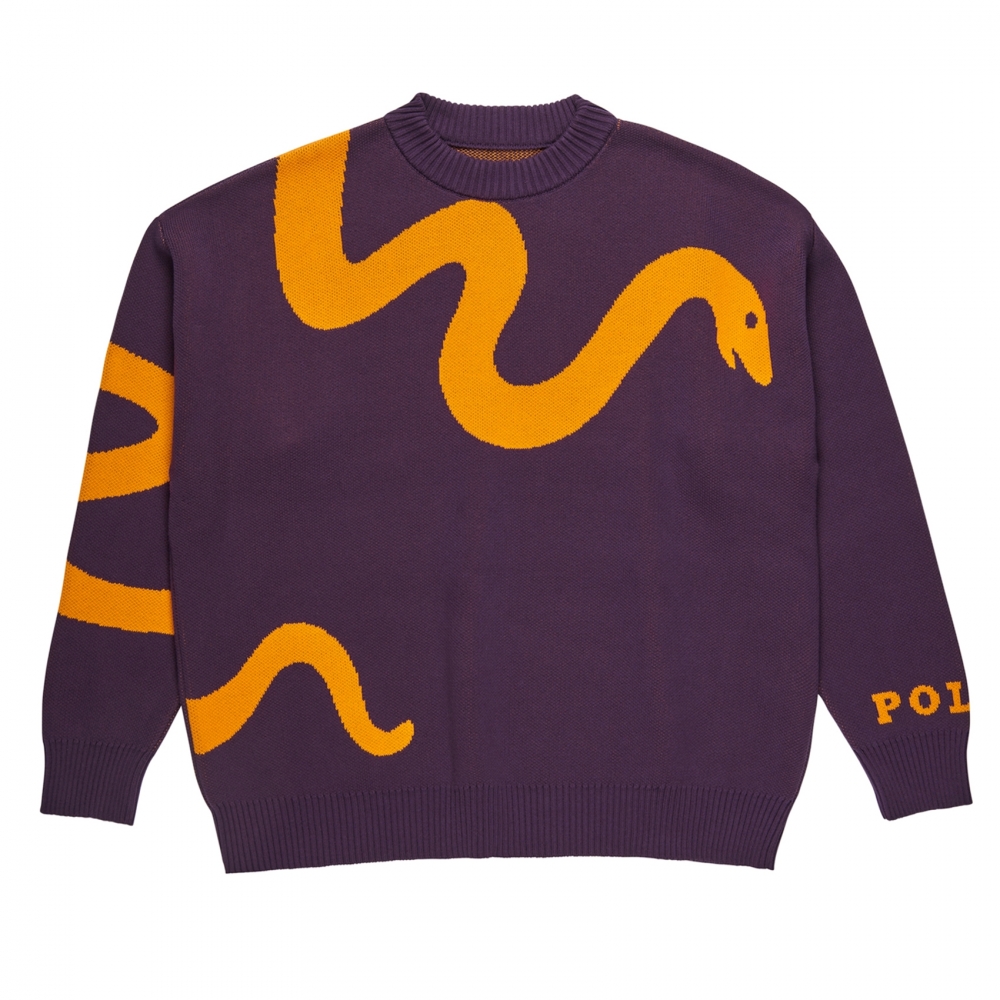 Polar Skate Co. Snake Knit Sweater (Prune/Orange)