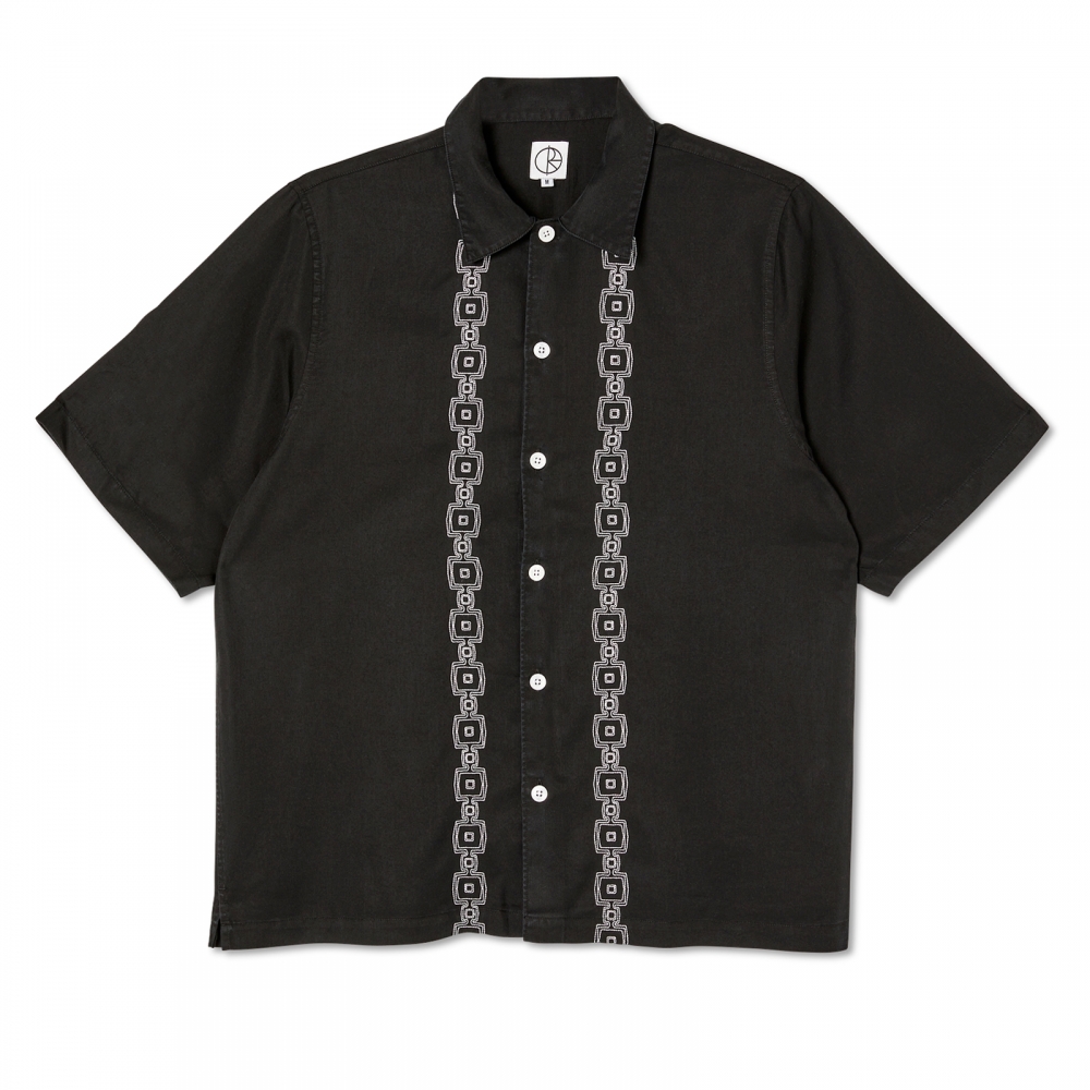 Polar Skate Co. Square Stripe Bowling Shirt (Black)