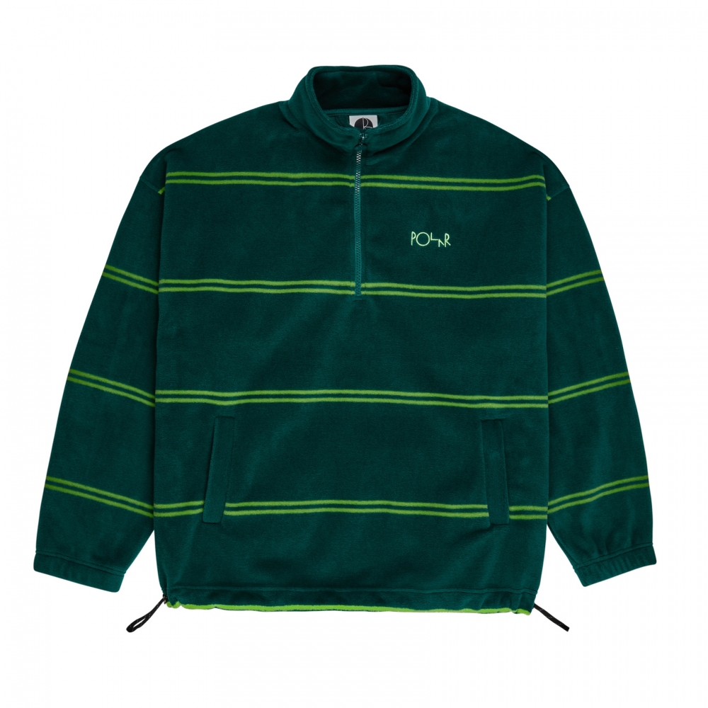 Polar Skate Co. Stripe Fleece Pullover 2.0 (Dark Green)