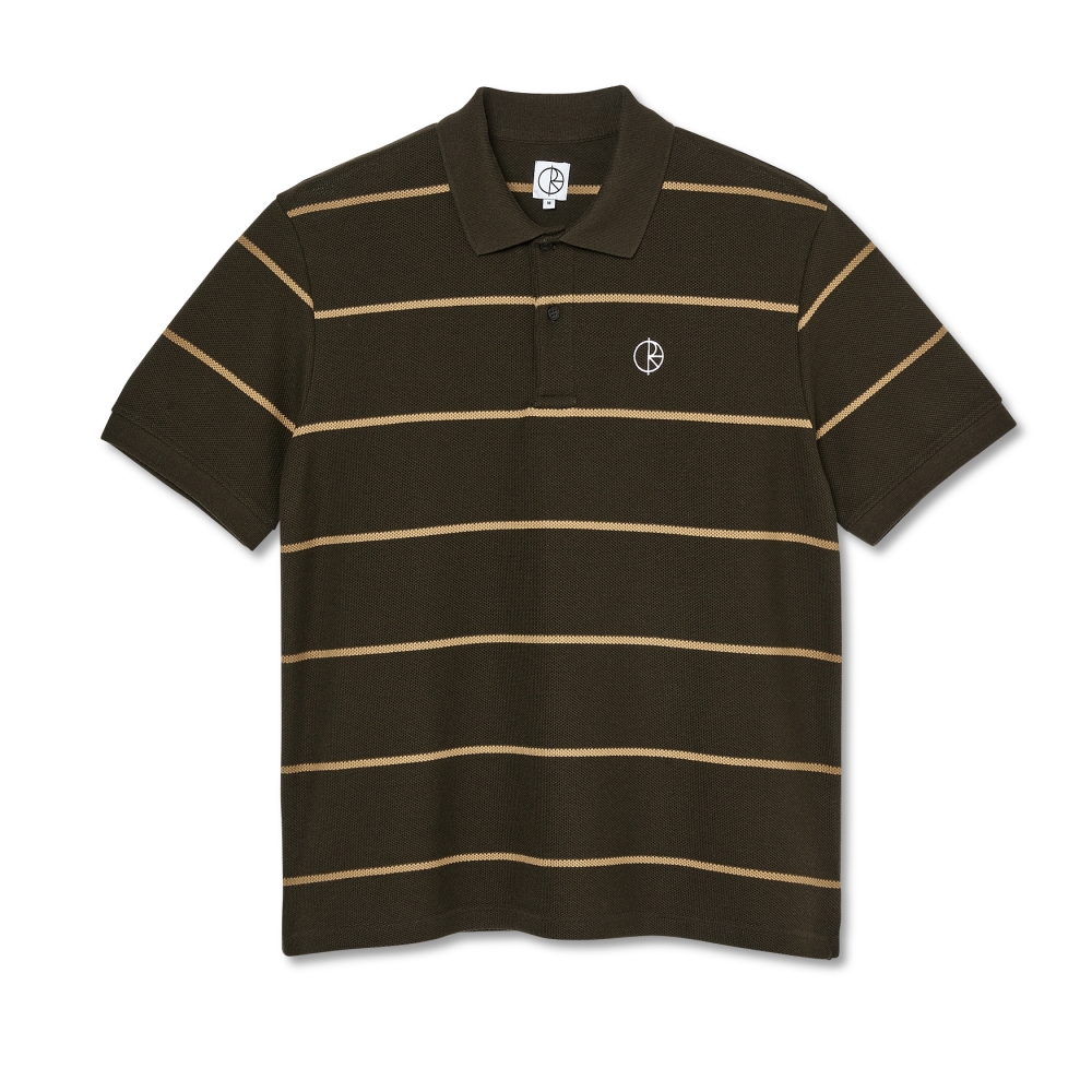 Polar Skate Co. Stripe Polo Shirt (Brown)