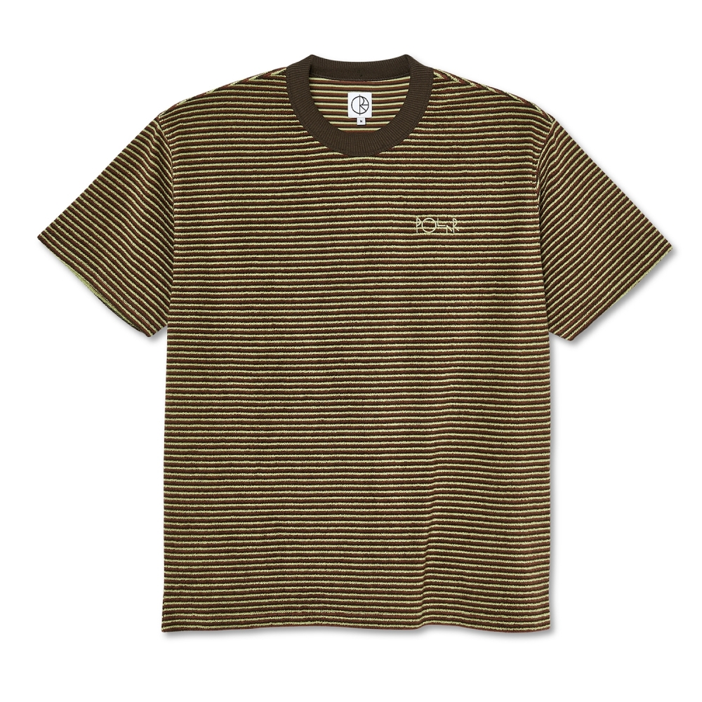 Polar Skate Co. Stripe Terry T-Shirt (Brown)