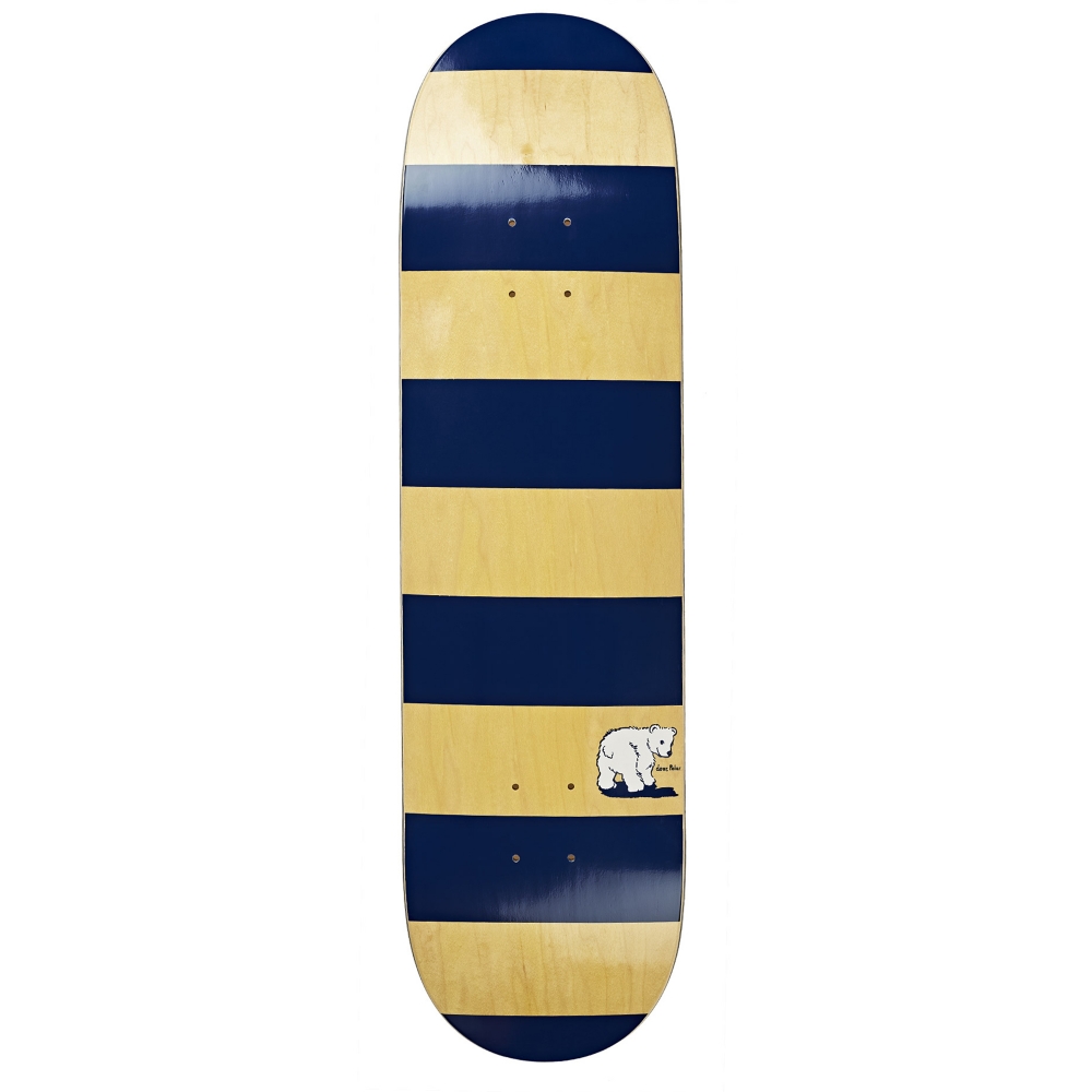 Polar Skate Co. x Dear Skating Block Stripe Skateboard Deck 8.4" (Navy/Yellow)