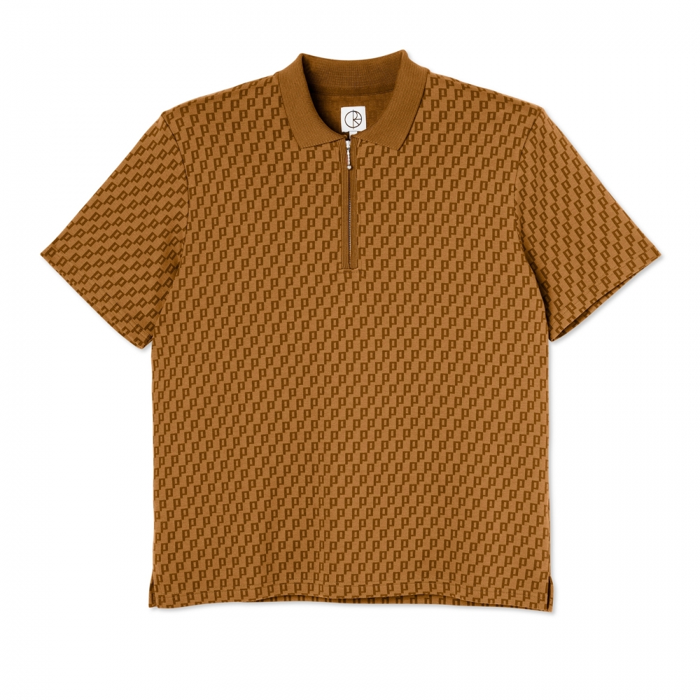 Polar Skate Co. Zip Pique Shirt (Golden Brown)