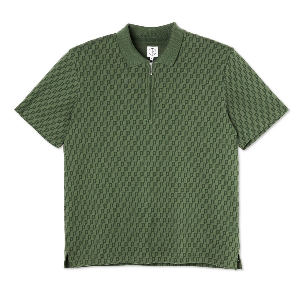 Polar Skate Co. Zip Pique Shirt (Hunter Green)