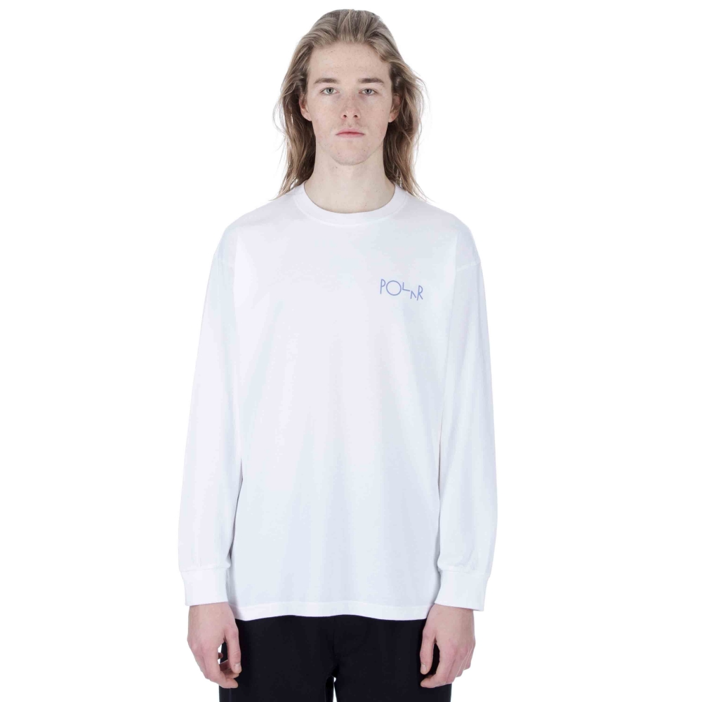 Polar Skate Co. Stenstrom Fill Logo Long Sleeve T-Shirt (White)