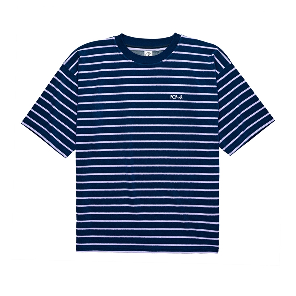 Polar Skate Co. Striped Terry Surf T-Shirt (Navy/Violet)