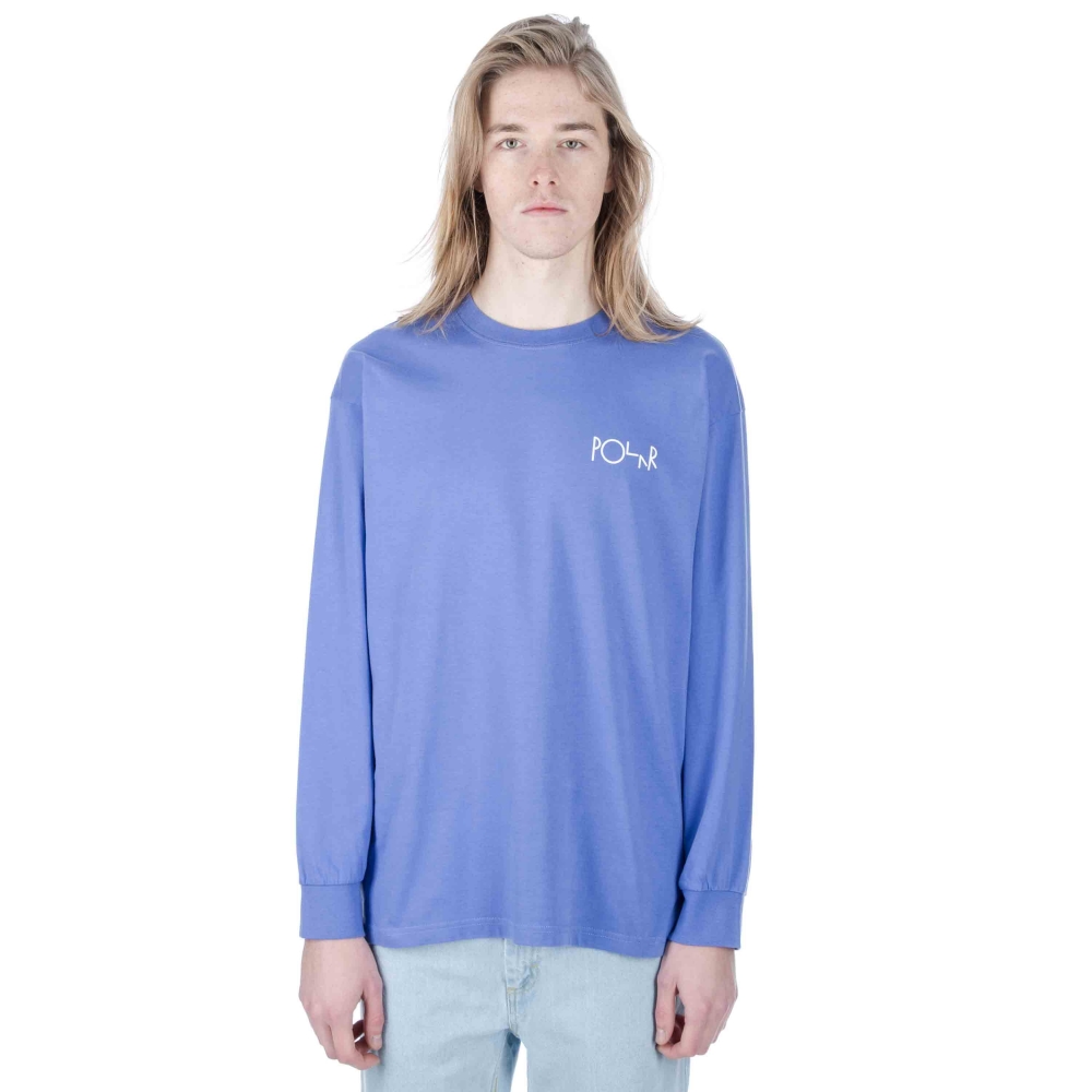 Polar Skate Co. Stroke Logo Long Sleeve T-Shirt (Baja Blue)