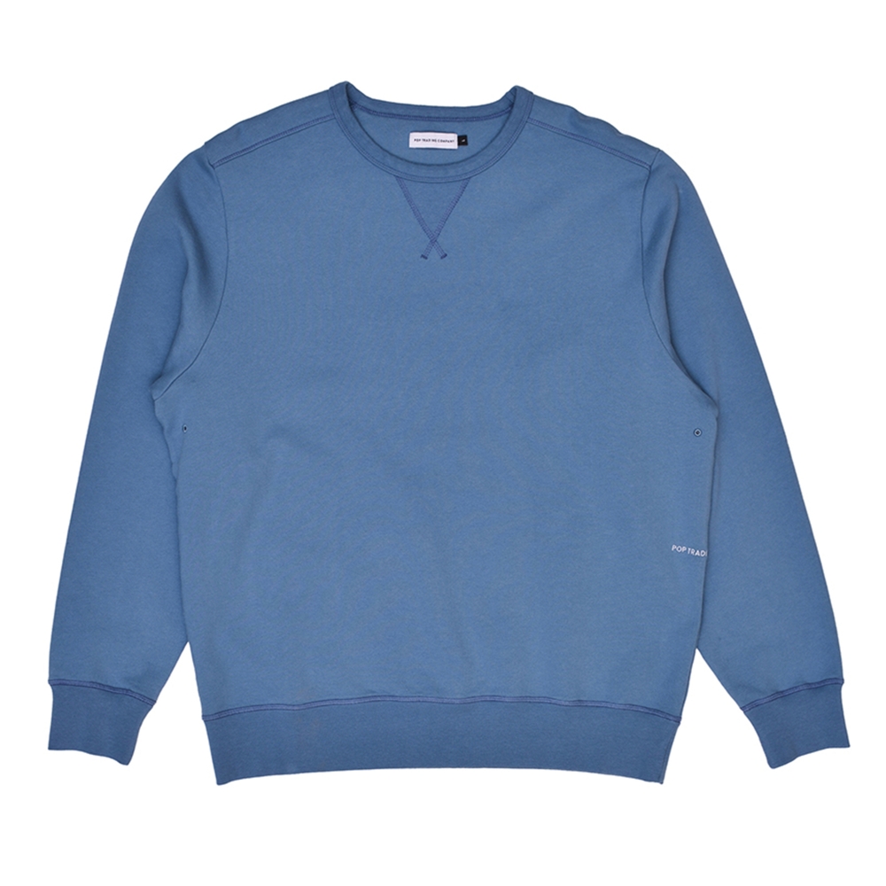 Pop Trading Company Logo Crew Neck Sweatshirt (Blue Shadow)