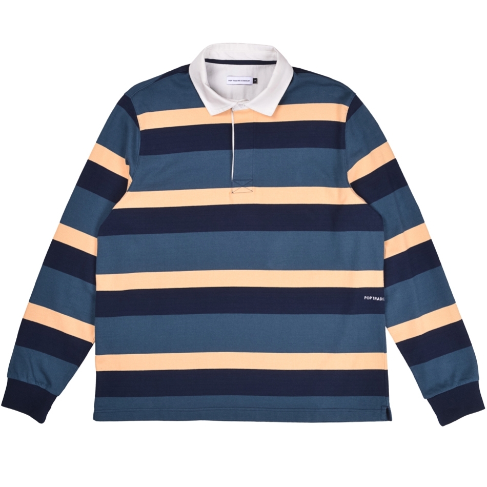 Pop Trading Company Striped Rugby Polo Shirt (Multicolour)