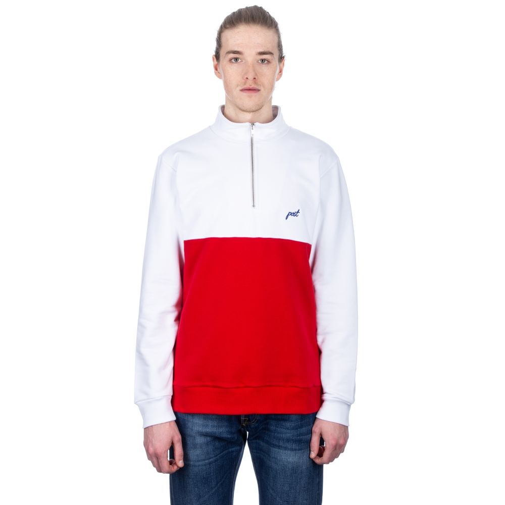 Post Details Shuffleboard Half-Zip Pullover Sweatshirt (Red/White)