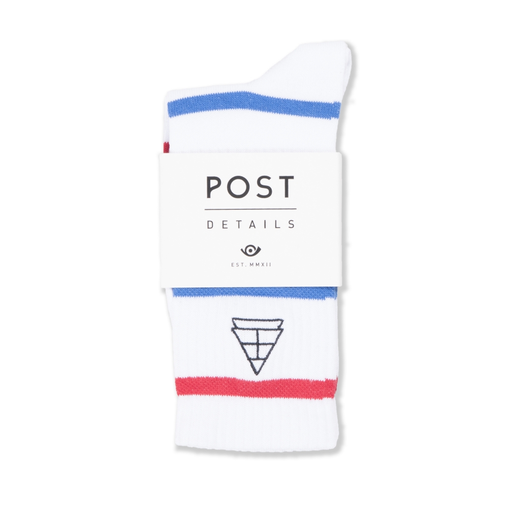 Post Details Shuffleboard Sock (Striped White)