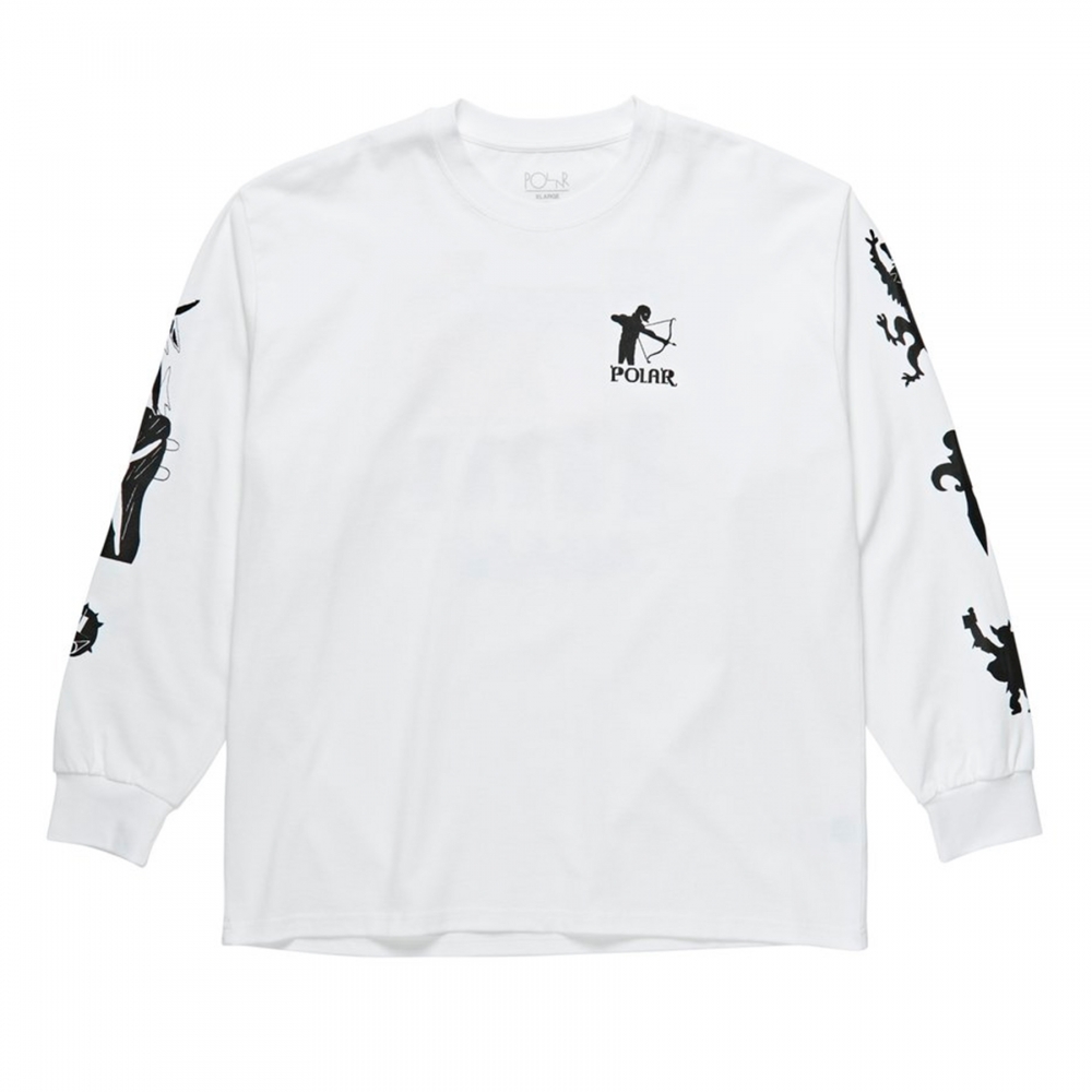 Polar Skate Co. Gnarhammer Long Sleeve T-Shirt (White)