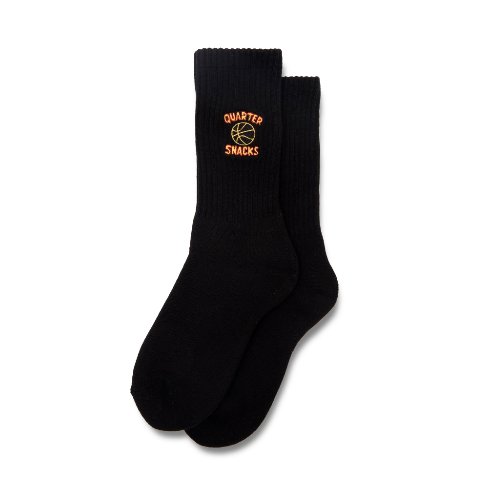 Quartersnacks Ball Is Life Embroidered Socks (Black)