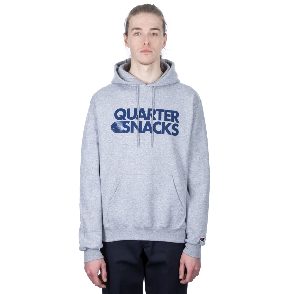 Quartersnacks Journalist Champion Pullover Hooded Sweatshirts (Heather Grey)