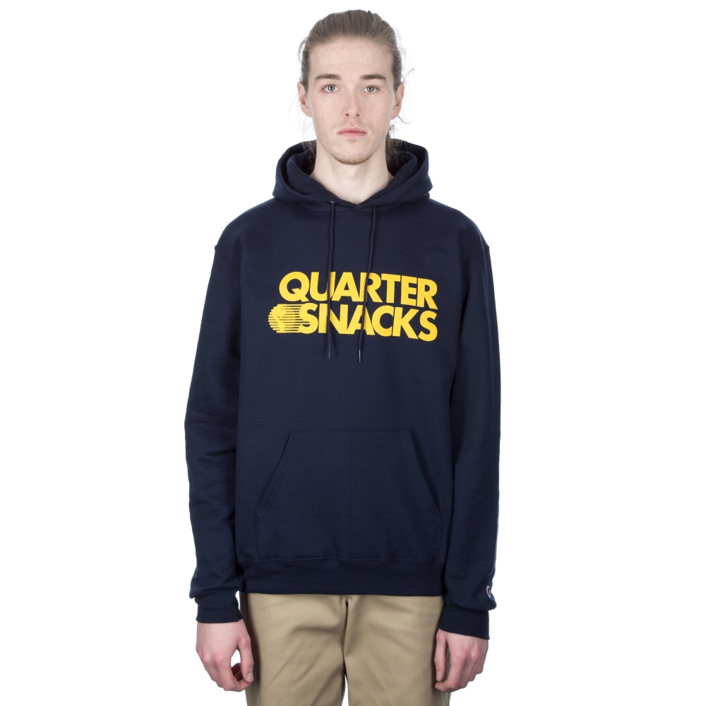 Quartersnacks Journalist Champion Pullover Hooded Sweatshirts (Navy)