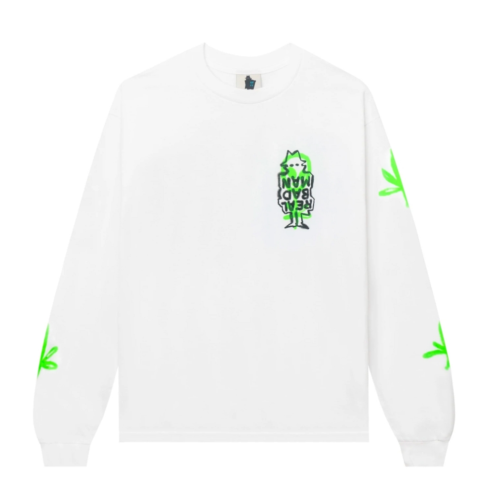 Real Bad Man Free The Weed Long Sleeve T-Shirt (White)