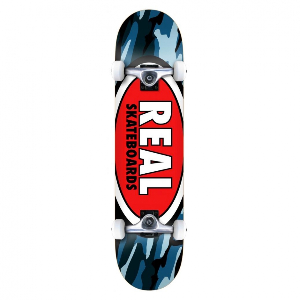 Real Team Oval Camo Mini Complete Skateboard 7.3" (Multi)